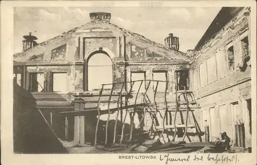wz93425 Brest Finistere zerstoertes Haus Feldpost Kategorie. Brest Alte Ansichtskarten