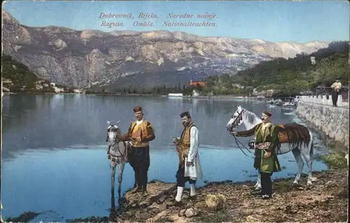 Dubrovnik Rijeka Narodne nosnje Ombla Nationaltrachten Pferd Kat. Dubrovnik