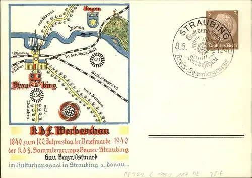 Straubing Kulturhaussaal 1840 zum 100. Jahrestag der Briefmarke 1940 der Sammelgruppe  / Straubing /Straubing Stadtkreis