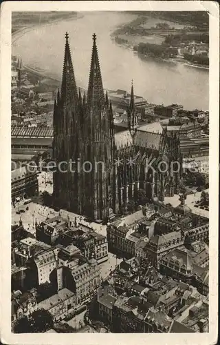 Koeln Rhein Fliegeraufnahme Dom Rhein / Koeln /Koeln Stadtkreis