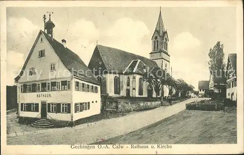 Gechingen Rathaus Kirche  / Gechingen /Calw LKR