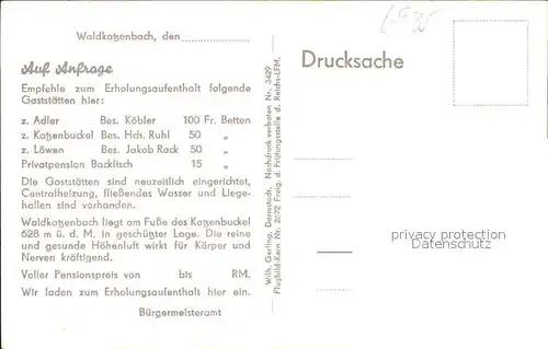 Waldkatzenbach Fliegeraufnahme / Waldbrunn /Neckar-Odenwald-Kreis LKR