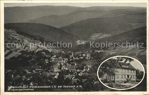 Waldkatzenbach Fliegeraufnahme Pension Backfisch / Waldbrunn /Neckar-Odenwald-Kreis LKR