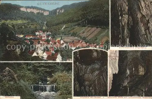 Gutenberg Lenningen Maurische Halle Wasserfall Hoellstern Gussmannshoehle / Lenningen /Esslingen LKR