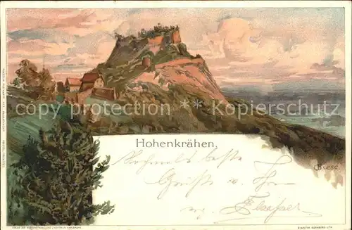 Singen Hohentwiel Hohenkraehen Kuenstlerkarte Biese / Singen (Hohentwiel) /Konstanz LKR