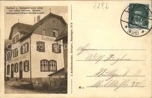 Klosterreichenbach Gasthaus und Metzgerei zum Adler / Baiersbronn /Freudenstadt LKR