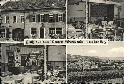 Schwabenheim Gasthaus Krone Innen / Schwabenheim an der Selz /Mainz-Bingen LKR