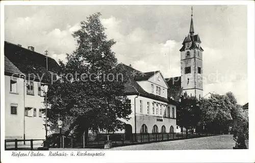 Niefern-oeschelbronn Rathaus- Kirchenpartie / Niefern-oeschelbronn /Enzkreis LKR