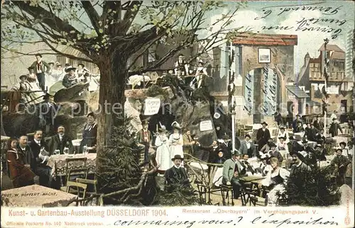 Duesseldorf Kust- u. Gartenbau-Ausstellung Restaurant Oberbayer im Vergnuegungspark / Duesseldorf /Duesseldorf Stadtkreis