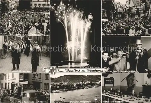 Winningen Mosel Feuerwerk Festbuergermeister Weinhexenbrunnen  / Winningen /Mayen-Koblenz LKR