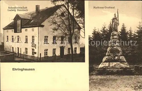 Ehringhausen Oberwesterwald Markanerdenkmal Schenkwirtschaft Ludwig Steinbach / Meudt /Westerwaldkreis LKR