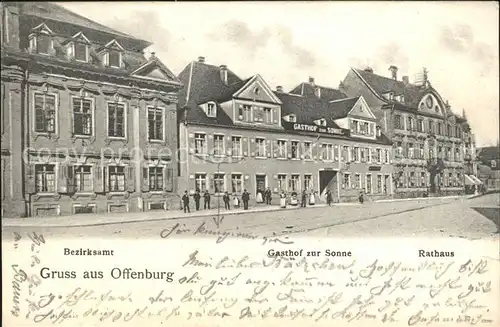 Offenburg Rathaus Bezirkamt Gasthof zur Sonne  / Offenburg /Ortenaukreis LKR