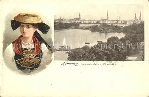 Hamburg Tracht Lombardsbruecke Binnenalster / Hamburg /Hamburg Stadtkreis