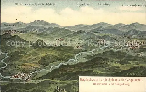 Bodenmais Bayrischwald-Landschaft Regen kleiner grosser Arber. Bischofshaube / Bodenmais /Regen LKR