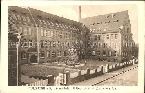 Heilbronn Neckar Dammschule mit Geognostischer Pyramide / Heilbronn /Heilbronn LKR