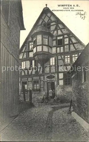 Wimpfen Haus des Buergermeisters Ellsessen / Bad Wimpfen /Heilbronn LKR