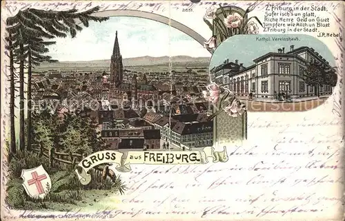 Freiburg Breisgau Kath. Vereinshaus Litho / Freiburg im Breisgau /Breisgau-Hochschwarzwald LKR