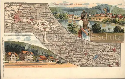 Titisee Gasthaus z. Baren Karte  / Titisee-Neustadt /Breisgau-Hochschwarzwald LKR