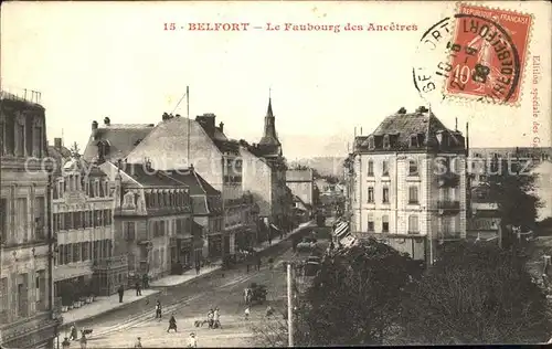 Belfort Alsace Faubourg des Ancetres Stempel auf AK / Belfort /Arrond. de Belfort