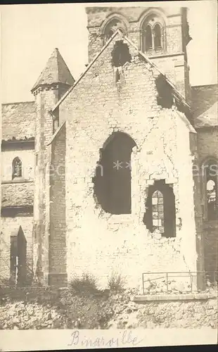 Binarville zerstoerte Kirche Truemmer 1. Weltkrieg / Binarville /Arrond. de Sainte-Menehould