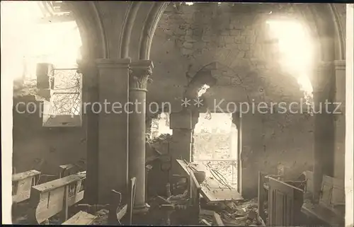 Binarville zerstoerte Kirche Truemmer 1. Weltkrieg / Binarville /Arrond. de Sainte-Menehould