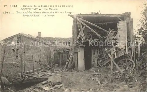 Dompremy Bataille de la Marne Ruines d'une maison Grande Guerre Truemmer 1. Weltkrieg / Dompremy /Arrond. de Vitry-le-Francois