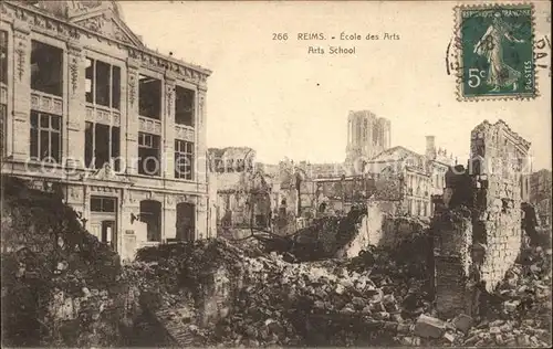 Reims Champagne Ardenne Ecoles des Arts Ruines Grande Guerre Truemmer 1. Weltkrieg / Reims /Arrond. de Reims