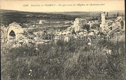Chattancourt Ruines Eglise Bataille de Verdun Schlacht um Verdun 1. Weltkrieg / Chattancourt /Arrond. de Verdun