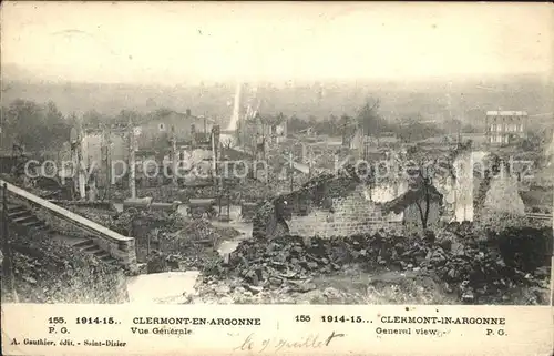 Clermont-en-Argonne Vue generale Ruines Grande Guerre Truemmer 1. Weltkrieg / Clermont-en-Argonne /Arrond. de Verdun