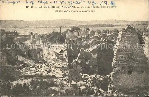 Clermont-en-Argonne Ruines de la Grande Guerre Truemmer 1. Weltkrieg / Clermont-en-Argonne /Arrond. de Verdun