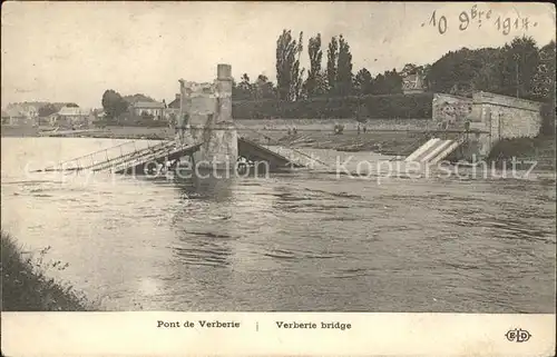 Verberie Pont detruit Grande Guerre zerstoerte Bruecke 1. Weltkrieg / Verberie /Arrond. de Senlis