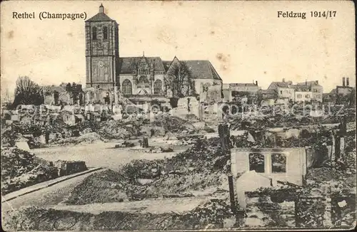 Rethel Ardennes Kirche Feldzug 1914-1917 Truemmer 1. Weltkrieg / Rethel /Arrond. de Rethel