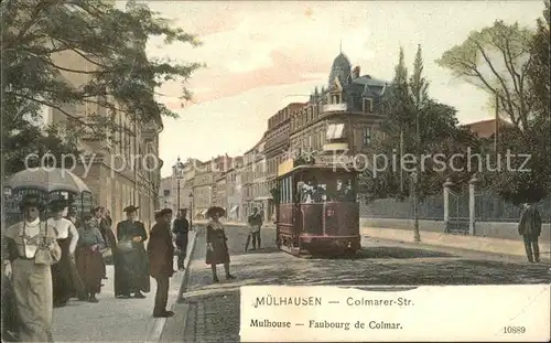 Muelhausen Elsass Colmarer Strasse Strassenbahn Faubourg de Colmar Tram / Mulhouse /Arrond. de Mulhouse