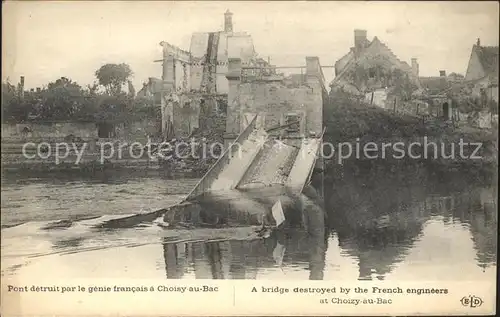 Choisy-au-Bac Pont detruit Grande Guerre Truemmer 1. Weltkrieg / Choisy-au-Bac /Arrond. de Compiegne