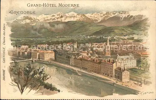 Grenoble Grand Hotel Moderne Chaine des Alpes Kuenstlerkarte / Grenoble /Arrond. de Grenoble