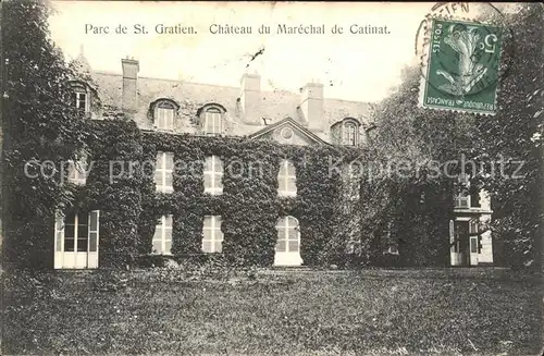 Saint-Gratien Oise Chateau du Marechal de Catinat Parc Stempel auf AK / Saint-Gratien /Arrond. de Sarcelles