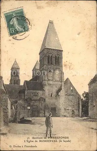 Morienval Oise Eglise Stempel auf AK / Morienval /Arrond. de Senlis