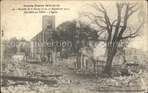 Villers-aux-Vents Bataille de la Marne Eglise Ruines Grande Guerre Truemmer 1. Weltkrieg / Villers-aux-Vents /Arrond. de Bar-le-Duc