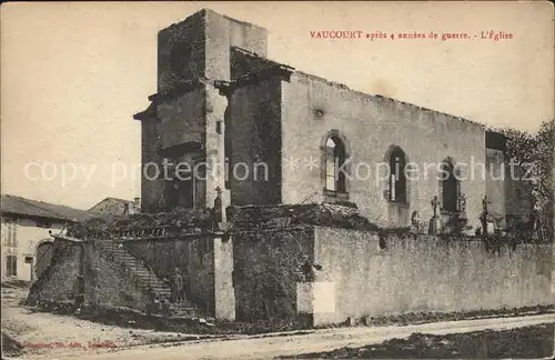 Vaucourt Eglise apres 4 annees de guerre Ruine / Vaucourt /Arrond. de Luneville