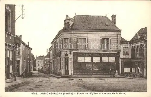 Aubigne-Racan Place de l'Eglise Avenue de la Gare / Aubigne-Racan /Arrond. de La Fleche