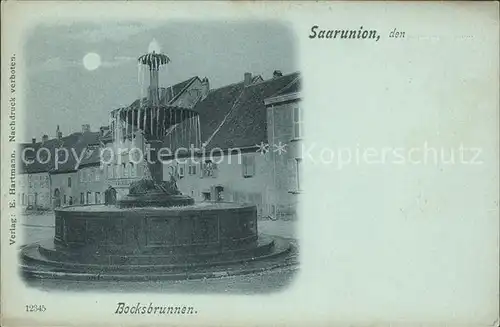 Saarunion Bocksbrunnen im Mondschein / Saverne /Arrond. de Saverne