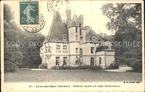 Lion-sur-Mer Chateau Stempel auf AK / Lion-sur-Mer /Arrond. de Caen
