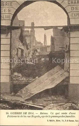 Reims Champagne Ardenne Rue Royale Ruines Grande Guerre Truemmer 1. Weltkrieg / Reims /Arrond. de Reims