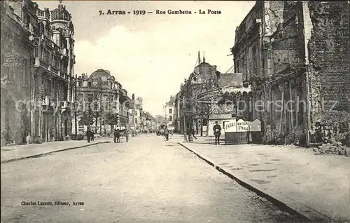 Arras Pas-de-Calais Rue Gambetta Poste Ruines Grande Guerre Truemmer 1. Weltkrieg / Arras /Arrond. d Arras