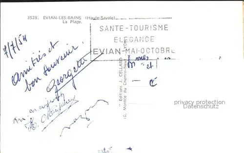 Evian-les-Bains Haute Savoie La Plage Restaurant Hotel Montagnes / Evian-les-Bains /Arrond. de Thonon-les-Bains