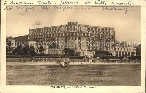 Cannes Alpes-Maritimes Hotel Miramar Boulevard de la Croisette / Cannes /Arrond. de Grasse