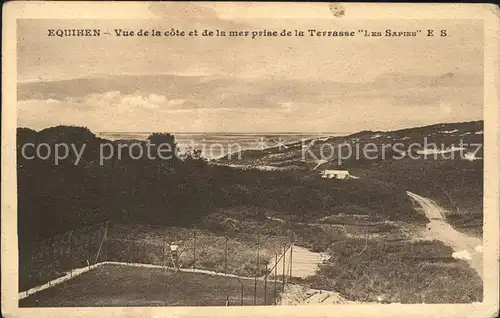 Equihen-Plage Vue de la cote et de la mer prise de la Terrasse Les Sapins / Equihen-Plage /Arrond. de Boulogne-sur-Mer