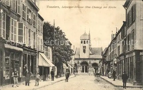 Vouziers Leipziger Strasse mit Kirche Rue Chancy / Vouziers /Arrond. de Vouziers