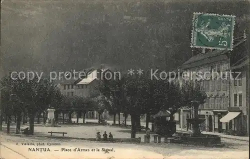 Nantua Place d'Armes et le Signal Stempel auf AK / Nantua /Arrond. de Nantua