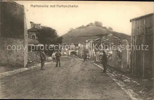 Hattonville Hattonchatel Strassenpartie Tr?mmer 1. Weltkrieg / Vigneulles-les-Hattonchatel /Arrond. de Commercy
